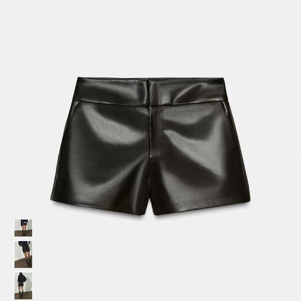 Zara Faux Leather Mini Shorts